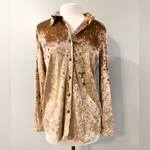 Rock & Roll Denim button down velour shirt